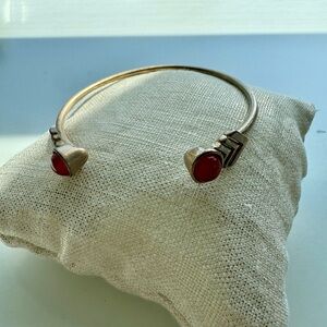 Anthropologie Gold Bracelet with Red Stones